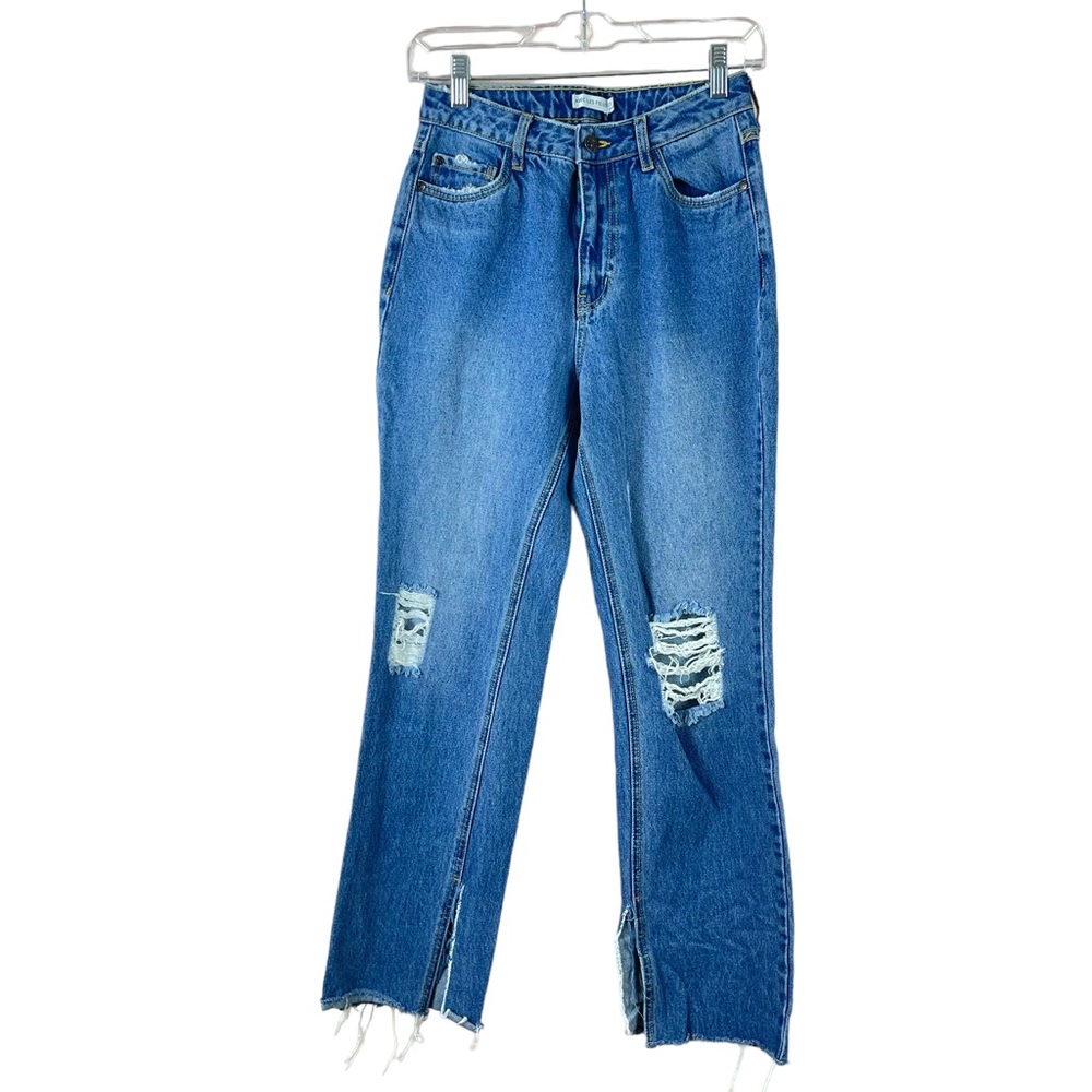 AVEC LES FILLES womens size 27 destroyed high rise boyfriend denim jeans